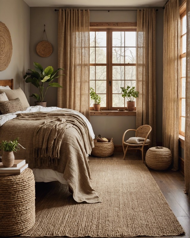 Woven jute curtains