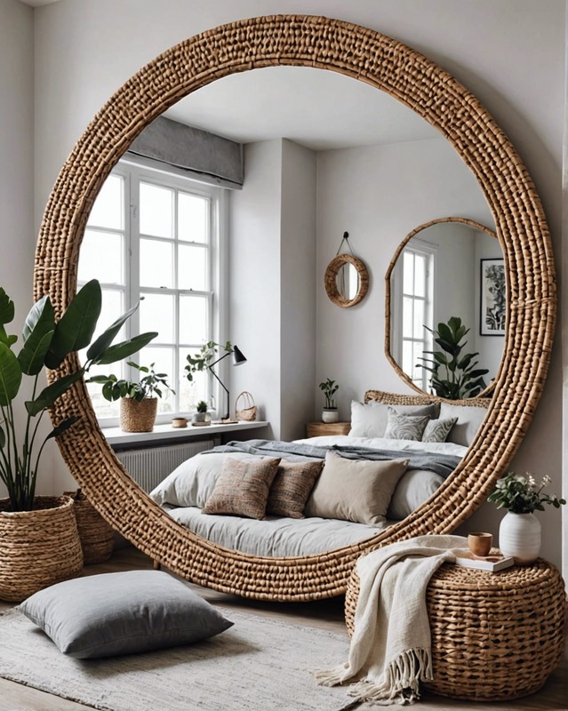 Woven Rattan Mirror