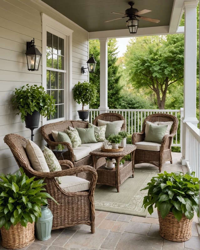 Woven Wicker Furniture with Soft Cushions
