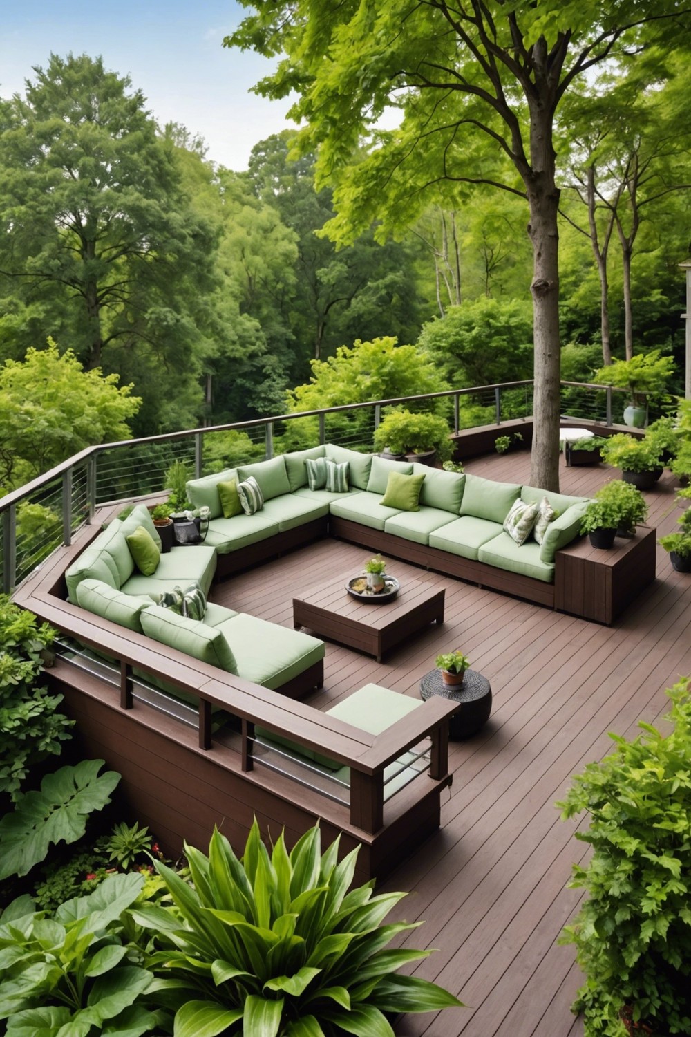 Wraparound Deck with Railings